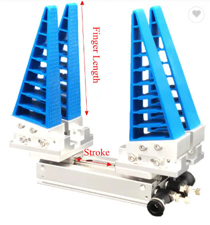 Twee 4 6 de Tang van de 2 Vingerrobot voor Stukken Flexibele Aanpassings 66 tot 100mm Lengte 12 tot 64mm Slag