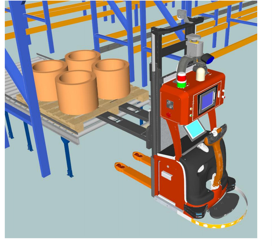 WMS en productielijn sensoren Intelligent geleid voertuig voor logistiek afdeling