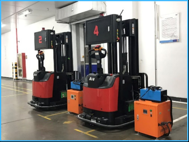 Roboter vorklift AGV instelbare snelheid 0-1500mm/s 270kg eigen gewicht CE-gecertificeerd